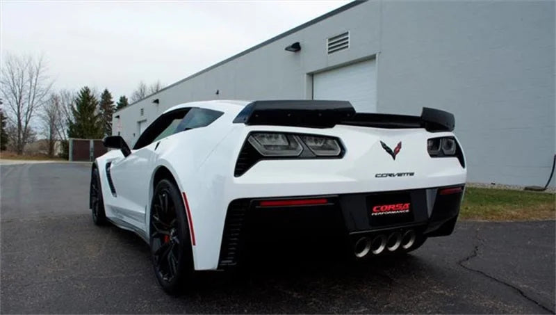 Corsa 2017-2019 Corvette Z06 2.75in Axle Back Exhaust Polished Dual Rear Exit Quad 4.5in Tip (Sport) - Detail View