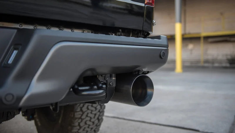 Corsa 2017-2020 Ford F-150 Raptor 3.5L Sport Cat-Back Dual Rear Exit w/ 5in Gunmetal Tip - Side View