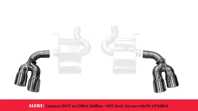 Corsa 2017-2024 Chevy Camaro SS 2.75in Inlet / 4in Outlet Polished Tip Kit (For Corsa Exhaust Only) - Main Product View