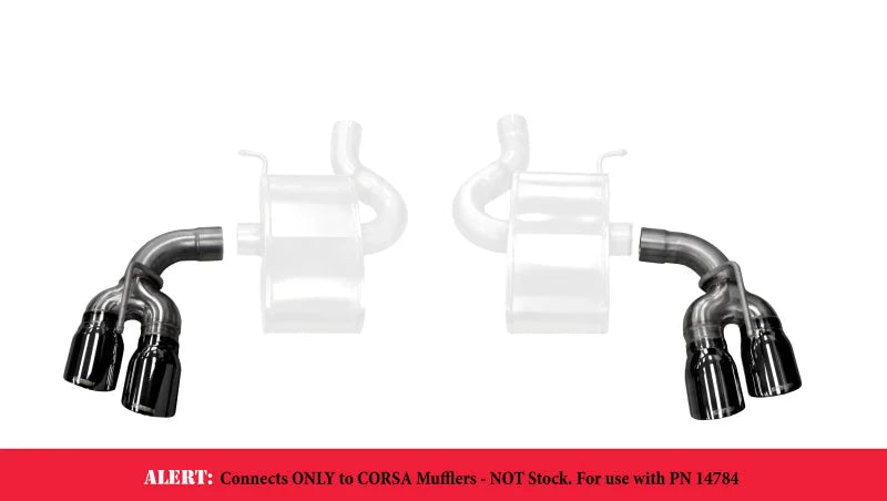 Corsa 2017-24 Chevy Camaro ZL1 2.75in Inlet / 4.0in Outlet Black PVD Tip Kit (For Corsa ExhaustOnly) - Side View