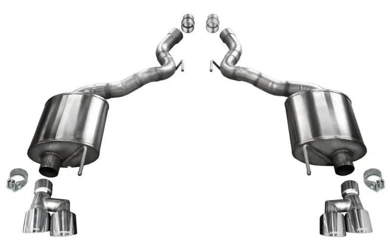 Corsa 2018-2023 Ford Mustang GT Convertible Sport Axle-Back Exhaust w/ 4in Tips - Side View