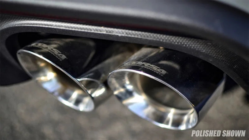 Corsa 2018-2023 Ford Mustang GT Fastback 5.0L 3in Sport Axle-Back Exhaust w/ 4in Gunmetal Tips - Side View