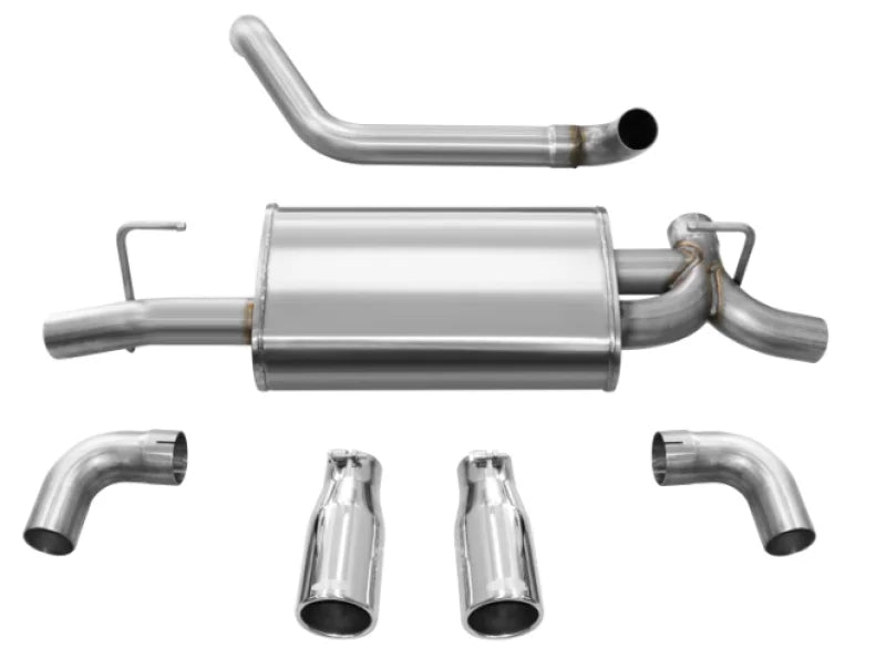 Corsa 2018-2025 Jeep Wrangler JL 2.5in Dual Rear Exit Polished Tips Sport Axle-Back Exhaust - Main Product View