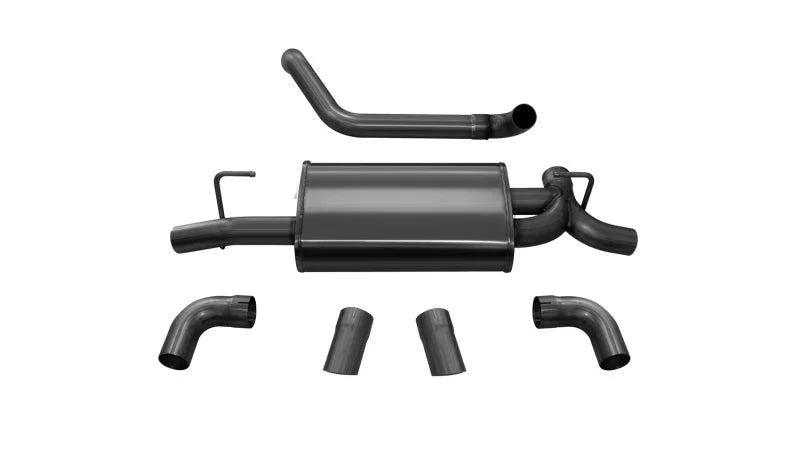 Corsa 2018-2025 Jeep Wrangler JL 2.5in Dual Rear Turn Down Exit Black Sport Axle-Back Exhaust - Main Product View