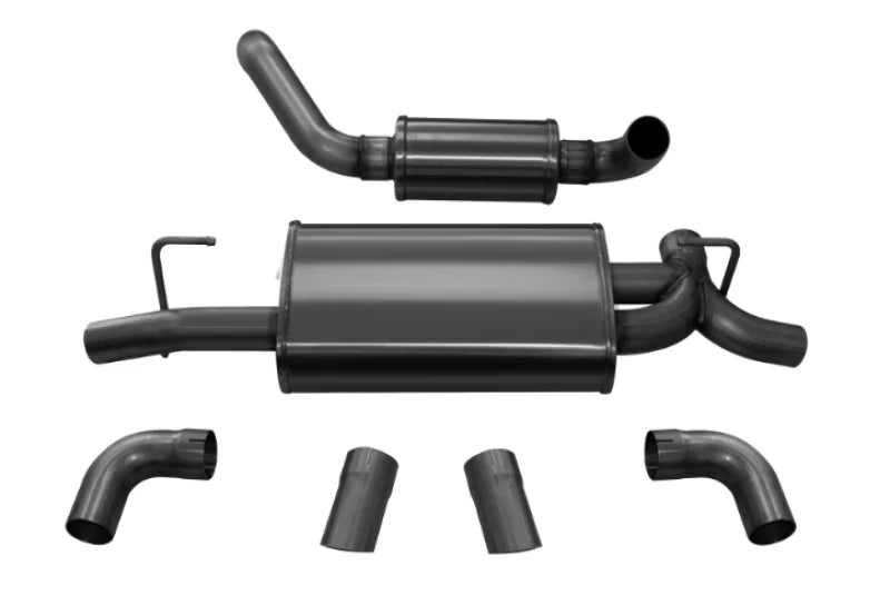 Corsa 2018-2025 Jeep Wrangler JL 2.5in Dual Rear Turn Down Exit Black Touring Axle-Back Exhaust - Main Product View