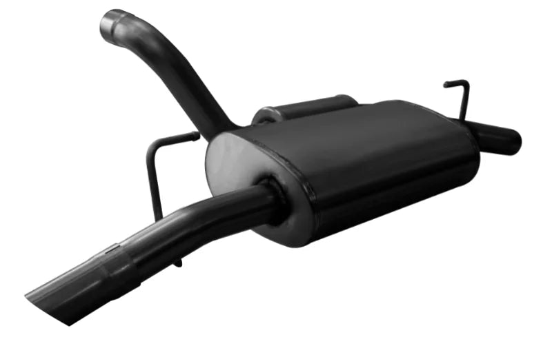 Corsa 2018-2025 Jeep Wrangler JL 2.5in Dual Rear Turn Down Exit Black Touring Axle-Back Exhaust - Side View