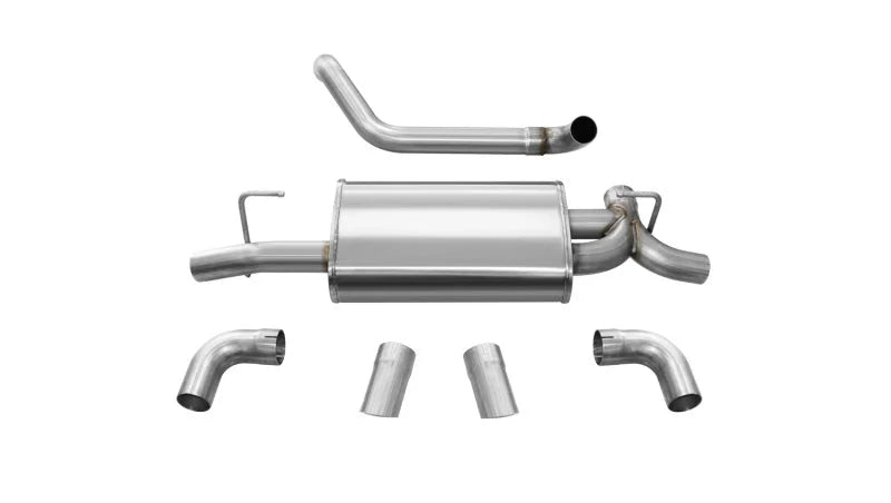 Corsa 2018-2025 Jeep Wrangler JL 2.5in Dual Rear Turn Down Exit Sport Axle-Back Exhaust - Main Product View