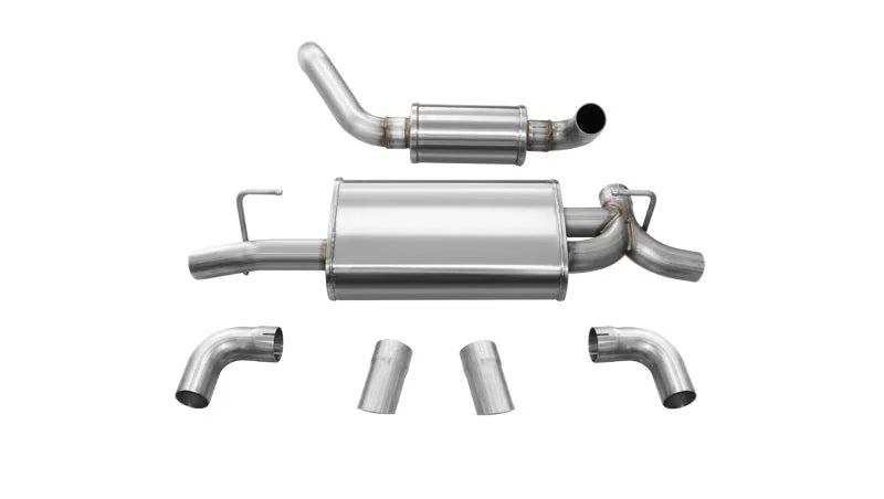 Corsa 2018-2025 Jeep Wrangler JL 2.5in Dual Rear Turn Down Exit Touring Axle-Back Exhaust - Back View