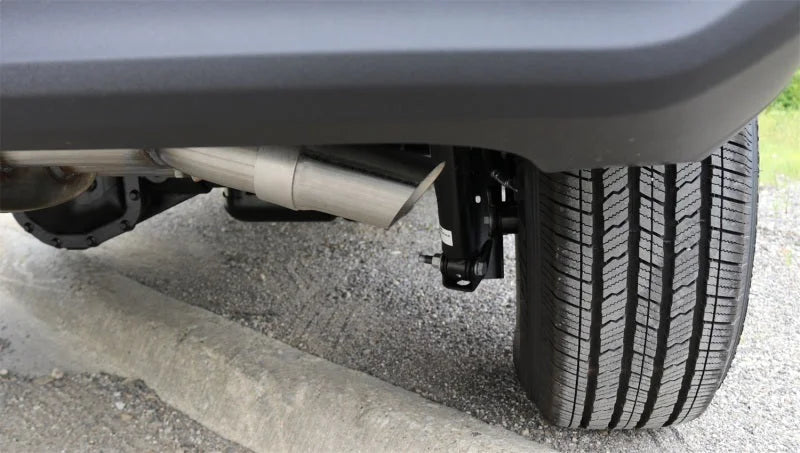 Corsa 2018-2025 Jeep Wrangler JL 2.5in Dual Rear Turn Down Exit Touring Axle-Back Exhaust - Installation View