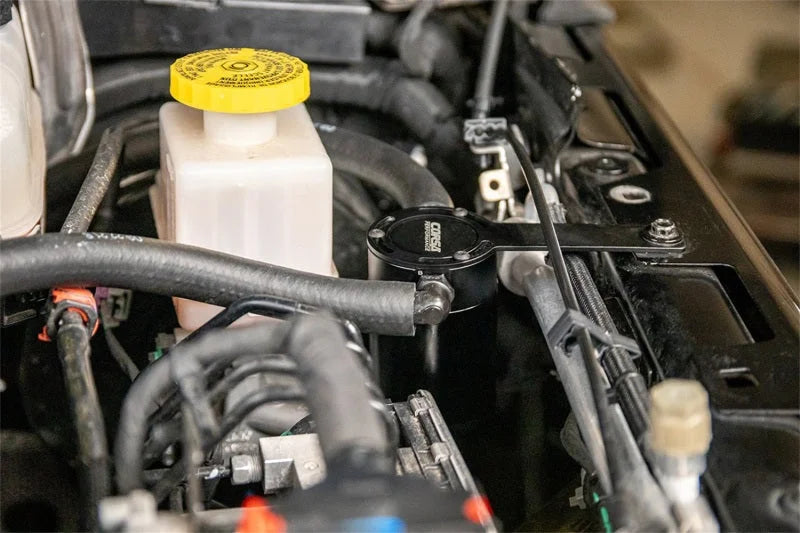 Corsa 2018-2025 Jeep Wrangler JL & JLU / Gladiator JT (3.6L) Oil Catch Can - Detail View