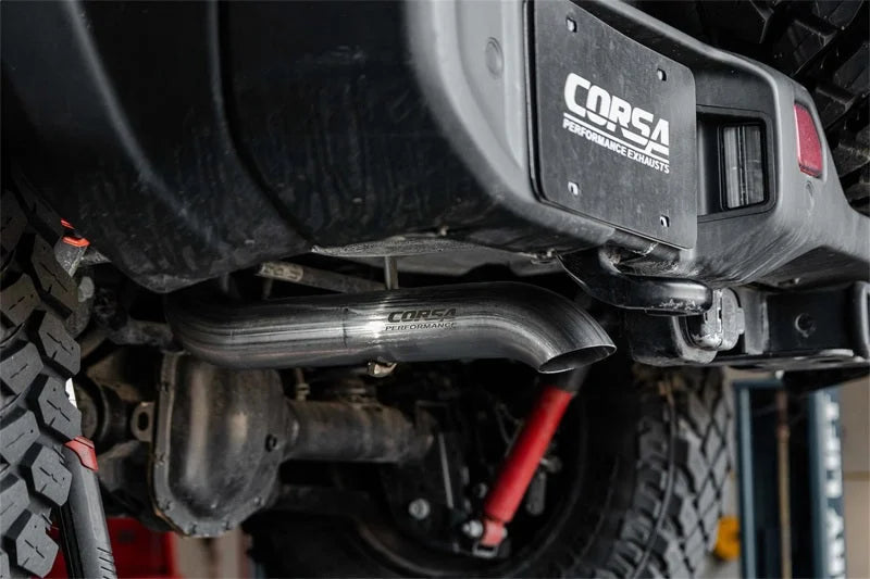 Corsa 2018-2025 Jeep Wrangler JLU 3.6L Sport 2.75in Cat-Back Exhaust w/ Turn Down Tip - Back View