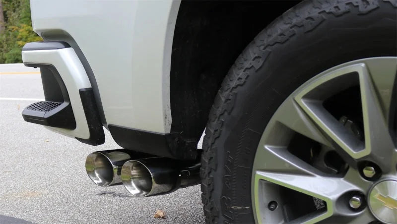 Corsa 2019-24 Chevy Silverado 5.3L Crew Cab Short Bed Sport Cat-Back Dual Rear Exit w/ Polished Tips - Detail View