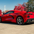 Load image into Gallery viewer, Corsa 2020-2025 Chevrolet Corvette C8 RWD 3in Delete 4 Valve Cat-Back w/NPP w/4.5in CF PolishedTips - Side View