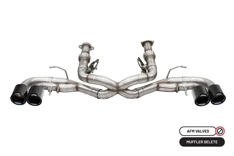 Corsa 2020-2025 Chevrolet Corvette C8 RWD 3in Track Cat-Back Delete Exhaust w/4.5in CF Black PVDTips - Main Product View