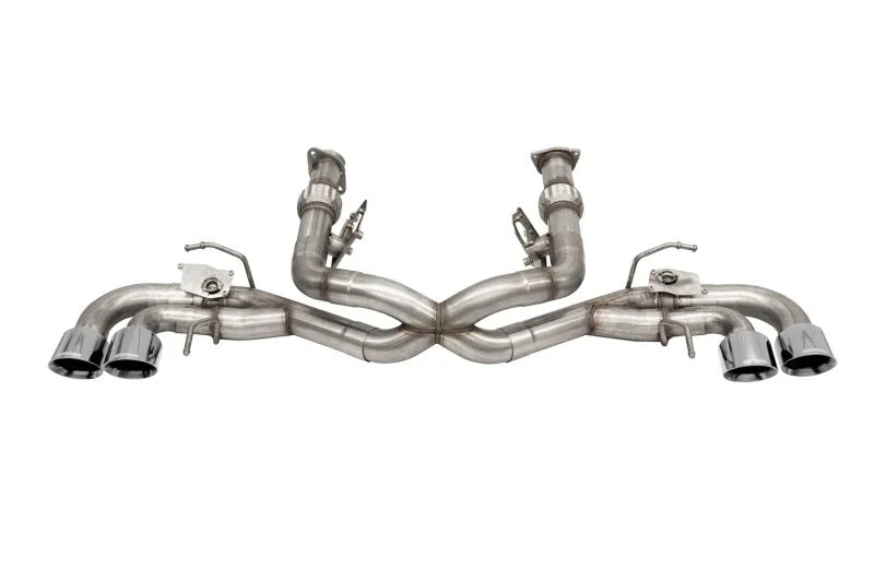 Corsa 2020-2025 Corvette C8 3in Valved Cat-Back 4.5in Pol Quad Tips - Fits Factory NPP Exhaust