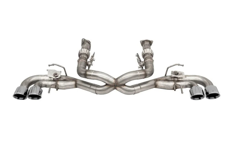 Corsa 2020-2025 Corvette C8 3in Valved Cat-Back 4.5in Pol Quad Tips - Fits Factory NPP Exhaust w/AFM