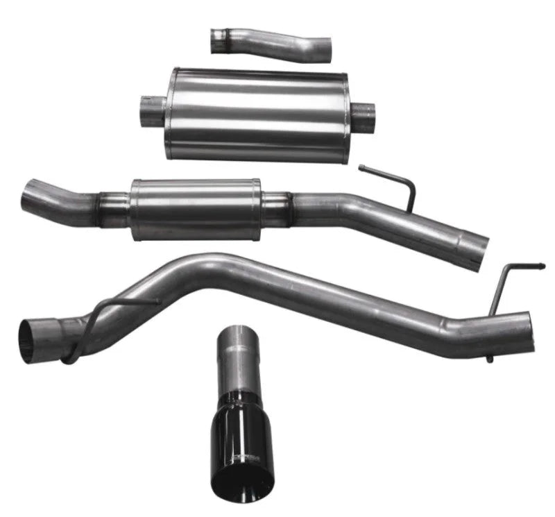 Corsa 2020-2025 Jeep Gladiator JT 3.0in Cat-Back Single Touring Side Exit w/ 4.0in Black Tip - Side View