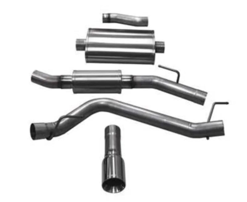Corsa 2020-2025 Jeep Gladiator JT 3.0in Cat-Back Single Touring Side Exit w/ 4.0in Polished Tip - Side View