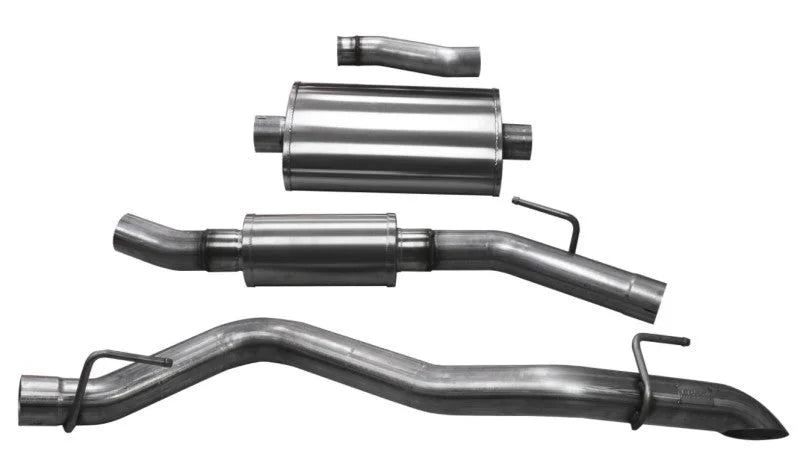 Corsa 2020-2025 Jeep Gladiator JT 3.0in Cat-Back Touring Single Side Exit w/ Turn Down Tip - Side View