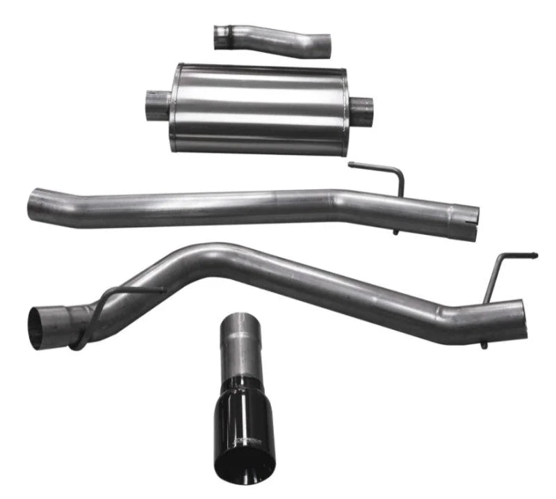 Corsa 2020-2025 Jeep Gladiator JT 3.6L Single Side Exit Cat-Back Exhaust w/ Single 4in PolishedTip - Side View