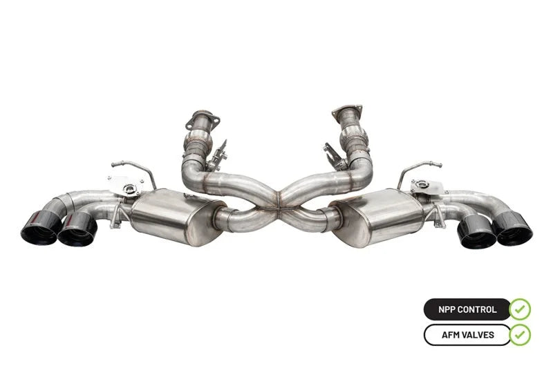 Corsa 2020-25 Corvette C8 3in Valved Cat-Back 4.5in Blk Quad Tips - Fits Factory Perf Exhaust w/ AFM - Main Product View