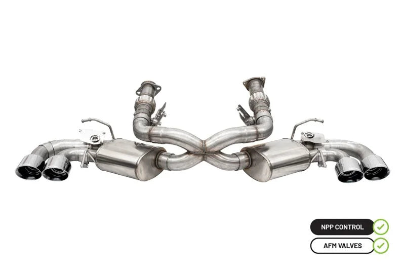 Corsa 2020-25 Corvette C8 3in Valved Cat-Back 4.5in Pol Quad Tips - Fits Factory Perf Exhaust w/ AFM - Main Product View