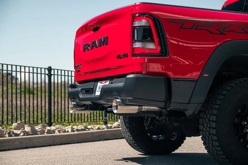 Corsa 2021-2024 Dodge Ram TRX Crew Cab Xtreme Catback Exhaust Dual Rear Gunmetal Tip - Installation View