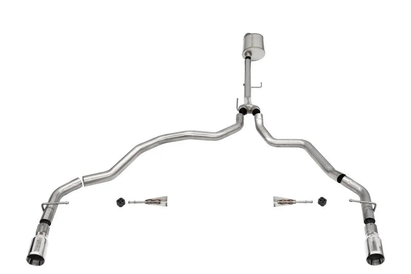 Corsa 2021-2025 Ford F-150 Regular Cab/ 8in Bed 5.0L V8 Sport Cat-Back Dual Rear Exit-Polished