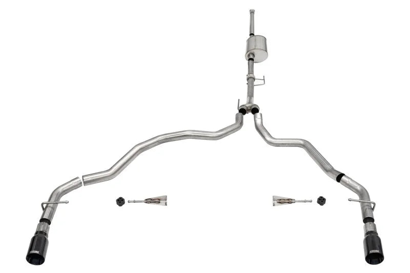 Corsa 2021-2025 Ford F-150 SuperCrew/6.5in Bed 3.5L V6 Sport Cat-Back Dual Rear Exit-Black PVD