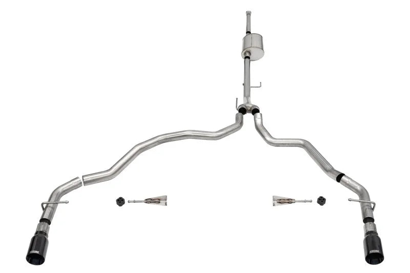 Corsa 2021-2025 Ford F-150 SuperCrew/6.5in Bed 5.0L V8 Sport Cat-Back Dual Rear Exit-Black PVD