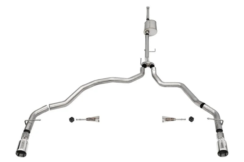 Corsa 2021-2025 Ford F-150 SuperCrew/6.5in Bed 5.0L V8 Sport Cat-Back Dual Rear Exit-Polished