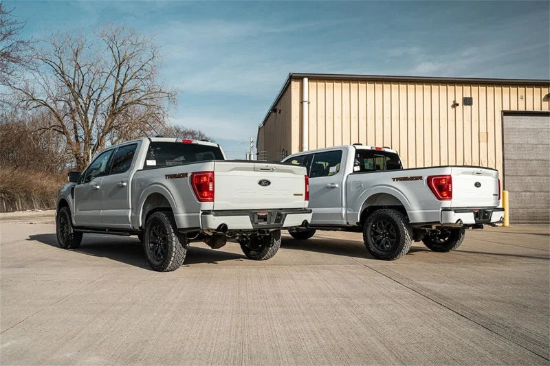 Corsa 2022-2024 2023 Ford F-150 SuperCrew/5.5ft Bed 5.0L V8 Sport Cat-Back Dual Rear Exit-Polished - Back View