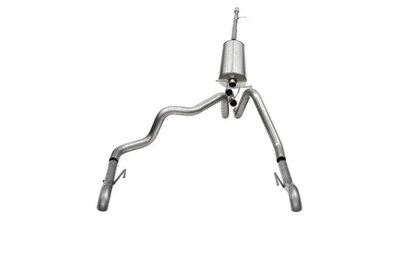 Corsa 2022-2024 Chevrolet Silverado 1500 Cat-Back Dual Rear Exit with Turn Down Tail Pipes - Main Product View