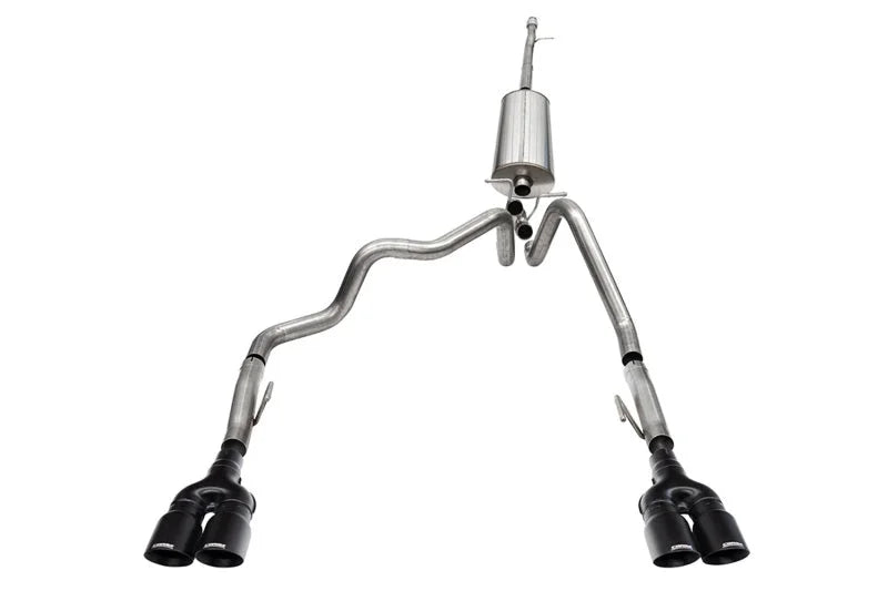 Corsa 2022-2024 Chevrolet Silverado 1500 Cat-Back Dual Rear Exit with Twin 4in Black Tips - Main Product View