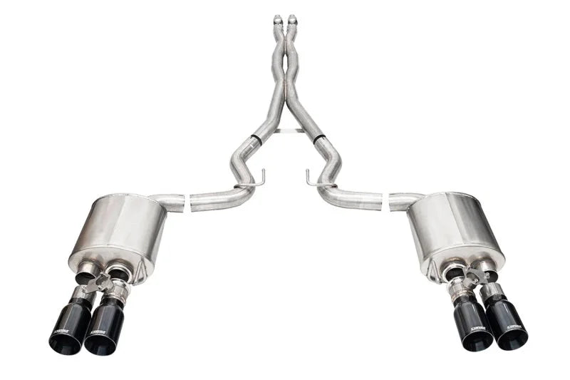 Corsa 2024-2025 Ford Mustang V8 5.0L 3in Cat-Back Exhaust System w/ Twin 4in Black Straight Tips - Main Product View