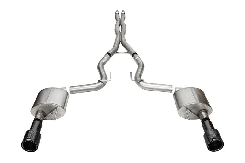 Corsa 2024+ Ford Mustang GT 5.0L V8 Xtreme 4.5 Cat-Back Duel Rear w/ 4.5 In Carbon Fiber Tips