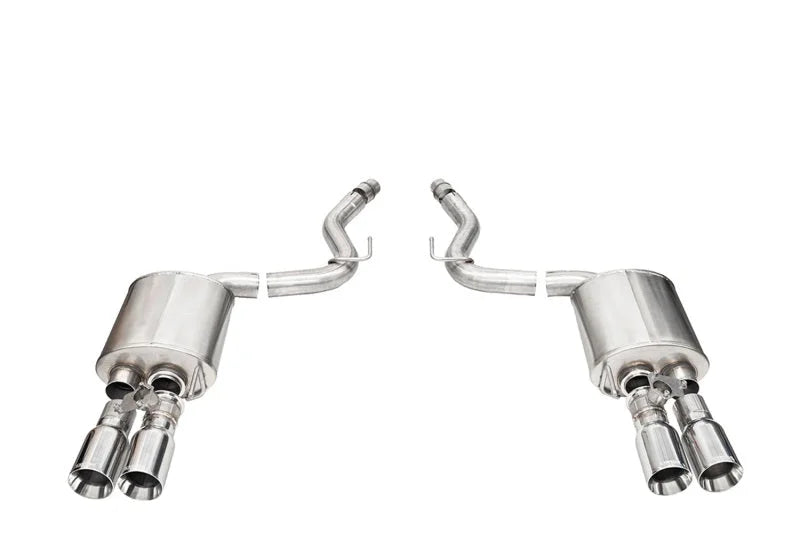 Corsa 2024+ Ford Mustang V8 5.0L 3in Axle-Back Exhaust System w/ Twin 4in Polished StraightTips - Main Product View