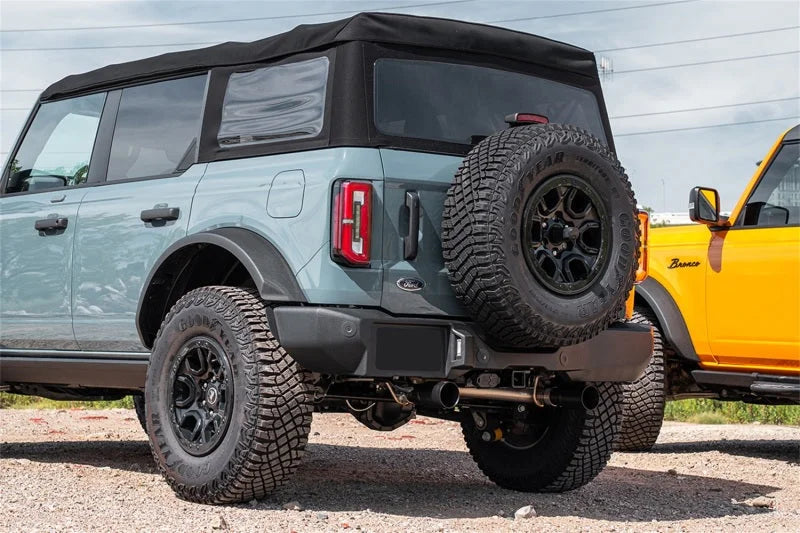Corsa 21-25 Ford Bronco 2.3L 4-Door 2.75in Cat-Back Dual Rear Exhaust w/4in Straight-Cut Polish Tips - Side View