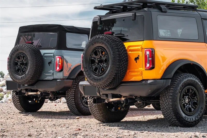Corsa 21-25 Ford Bronco 2.7L 2-Door 2.75in Cat-Back Dual Rear Exhaust w/4in Straight-Cut Polish Tips - Detail View
