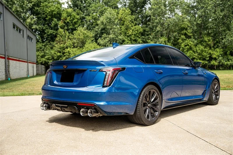 Corsa 22-25 Cadillac CT5-V Blackwing 3in Axle-Back - Act. Exh. - Dual Rear Exit - Twin 4.5inCF Tips - Detail View