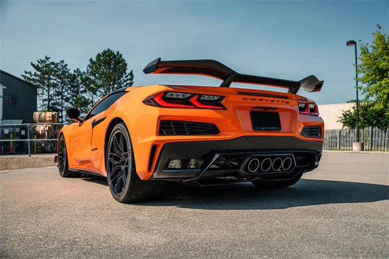 Corsa 23-25 Chevrolet Corvette C8 Z06 3in Valved Cat-Back Exhaust Muffler Delete Track Systemw/o Tip - Installation View