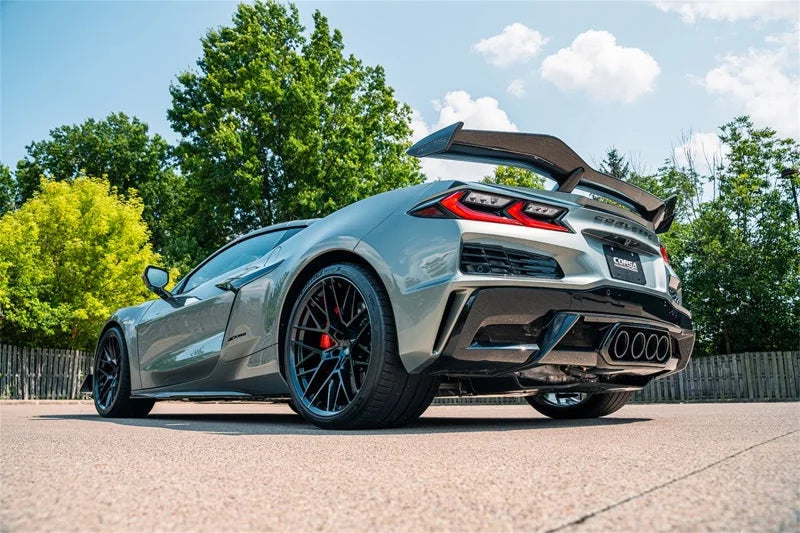 Corsa 23-25 Chevrolet Corvette C8 Z06 3in Valved Cat-Back Exhaust Muffler System (ReUses Stock Tips) - Back View