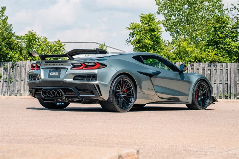 Corsa 23-25 Chevrolet Corvette C8 Z06 3in Valved Cat-Back Exhaust Muffler System (ReUses Stock Tips) - Installation View