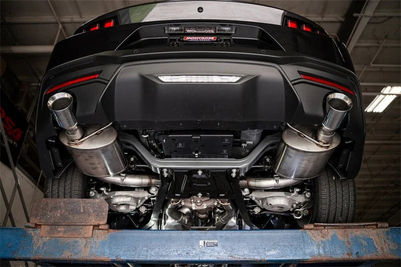 Corsa 24-25 Ford Mustang GT Xtreme 3in Cat-Back Dual Rear Exhaust w/4.5in Straight-Cut Polish Tips - Back View