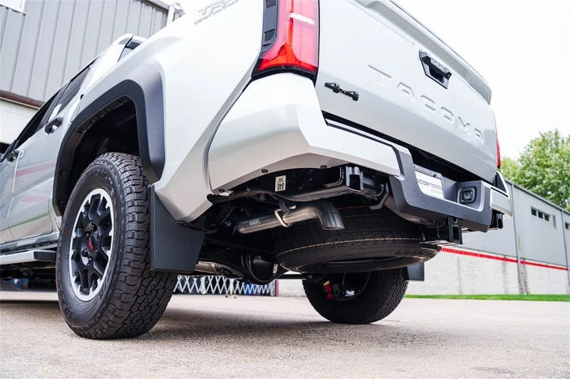 Corsa 24-25 Toyota Tacoma (2.4L Turbo) 3in Sport Cat-Back - After Axle Exhaust Dump - Side View