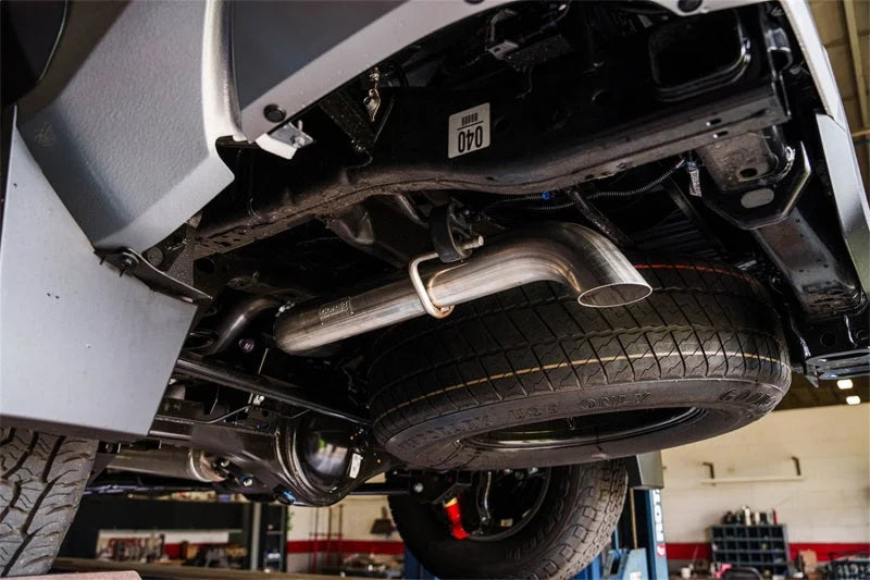 Corsa 24-25 Toyota Tacoma (2.4L Turbo) 3in Sport Cat-Back - After Axle Exhaust Dump - Detail View