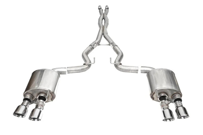Corsa 24+ Ford Mustang Dark Horse 5.0L 3.0in Dual Rear Exit Cat-Back w/Twin 4.5in Polish Slash Tips - Main Product View