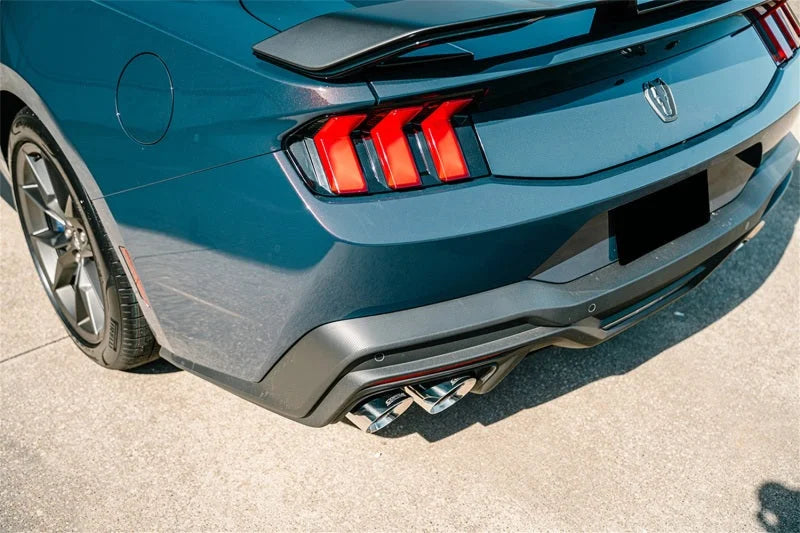 Corsa 24+ Ford Mustang Dark Horse 5.0L 3.0in Dual Rear Exit Cat-Back w/Twin 4.5in Polish Slash Tips - Side View