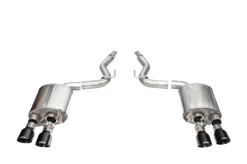 Corsa 24+ Ford Mustang Dark Horse 5.0L 3in Dual Rear Axle-Back w/Twin 4.5in Black PVD SlashTips - Main Product View