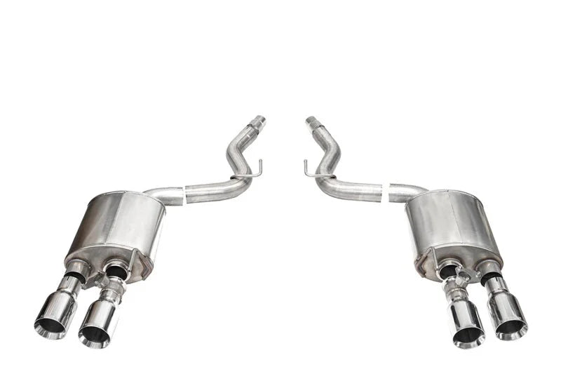 Corsa 24+ Ford Mustang Dark Horse 5.0L 3in Dual Rear Axle-Back w/Twin 4.5in Polish Straight Tips - Main Product View
